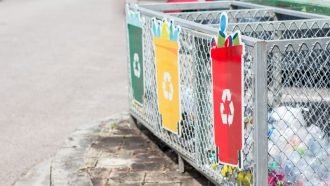 recycling bins